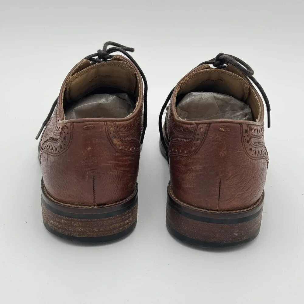 COLE HAAN Mens 9.5 Grand.OS Wingtip Oxford Leather Dress Shoes Brown C12362